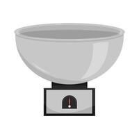A kitchen scale with a large mixing bowl positioned for measuring ingredients. vector