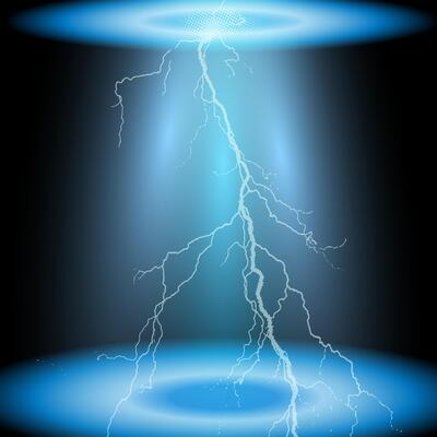 abstract blue thunderbolt background power technology backdrop