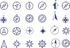 a set of different compass symbols on a white background vector
