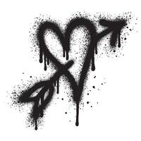 Graffiti Style Heart And Arrow isolated on White background. EPS 10 vector