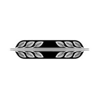 Elegant Black White Leaf Minimalist Border Element vector