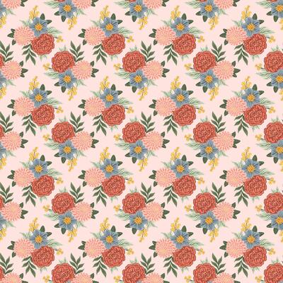 Summer flowers bouquets damask Seamless Pattern. bohemian Rose, dahlia romantic texture for textile