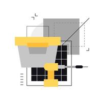 Repair. Tools and elements. Simple flat and line art illustration vector