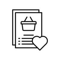 Wish list icon for shopping vector