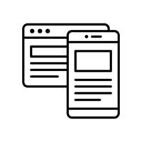Website icons are responsive between desktop and mobile phones vector