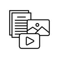 Digital product icons such as documents, images and videos vector