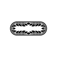 Elegant Black and White Leafy Oval Frame, Minimalist vector
