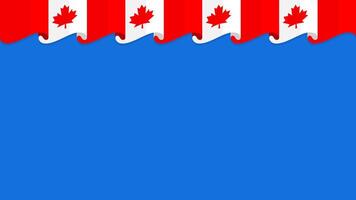 Canada flag on blue background. Template copy space background with Canadian flag elements vector