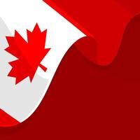 Canadian flag on red background with some copy space and maple leaf suitable for important days related with Canada vector