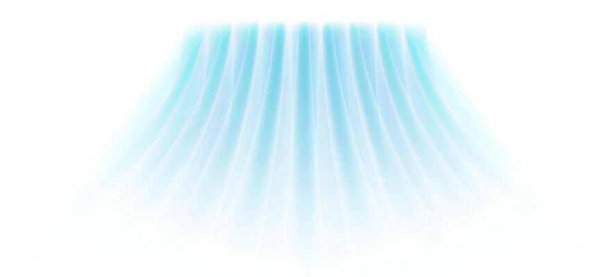 Cool air flow effect with icy swoosh and neon glow. Blue abstract background with fan stream, arrows and wind motion. Perfect for HVAC, AC or energy tech. Minimal clean illustration.