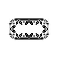 Decorative Christmas Frame with Holly and Snowflake Motif vector