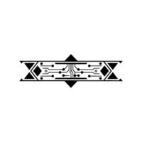 Geometric Circuit Board Element on White Minimalist Tech vector