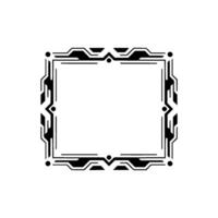 Futuristic Tech Frame Square Border with Clean Lines on White vector