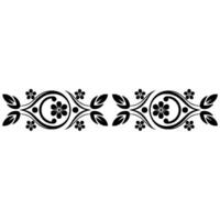 Decorative Floral Border Black White, Elegant vector