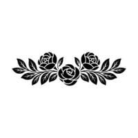 Elegant Black Rose Floral Element on Neutral Background vector