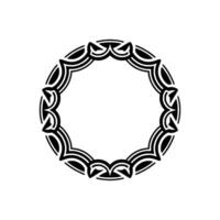 Decorative Circular Ornament, Illustration in Black and White, Element vector