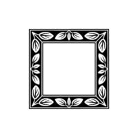 Elegant Black Leaf Frame on Gradient Background Illustration vector