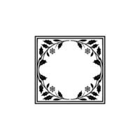 Elegant Christmas Frame Holly and Snowflake Ornament on White vector