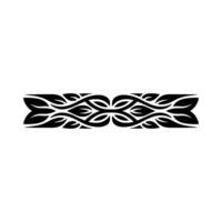Abstract Ornamental Border , Black Leaf Motif on Light Gray Background vector