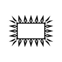 Geometric Frame with Black Spike Border on Cream Background vector