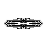 Art Deco Geometric Ornament, Black and White on White vector