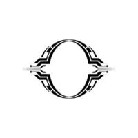 Minimalist Tech Emblem with Geometric Border, Space For Text vector