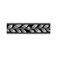 Elegant Leafy Border in Black and White, Decorative Element vector