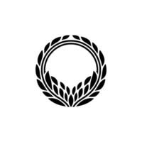 Minimalist Laurel Wreath , Black and White vector