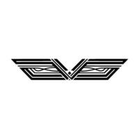 Geometric Abstract Wing Minimalist Black White vector