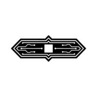 Futuristic Circuit Board Arrow Abstract Technology on White vector
