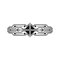 Abstract Circuit Board Symmetry on White Background vector