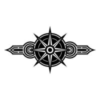 Elegant Black Compass Rose on White Background vector