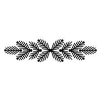 Minimalist Black Pine Sprig Border on White Background vector