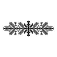 Minimalist Winter Border Snowflake, Hearts, and Fir vector