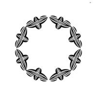 Geometric Mandala Frame Black and White Minimalist vector
