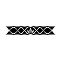 Celtic Knotwork Border with Leaf Motif Black White vector