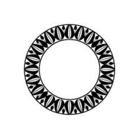 Geometric Leaf Motif Circle on White Background, Minimalist Decor vector