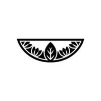 Elegant Black Leaf Motif Minimalist on White Background vector