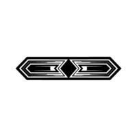 Geometric Art Deco Element Black and White Modern vector