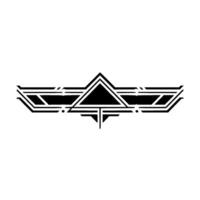 Geometric Art Deco Emblem in Black and White vector