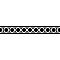 Geometric Black and White Circle Pattern Border on White Background vector