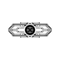Minimalist Tech Circuitry Emblem on White Background vector