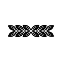 Minimalist Black Leaf Border on White Elegant Element vector