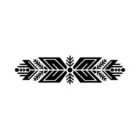Black Geometric Ornament on White Minimalist Element vector