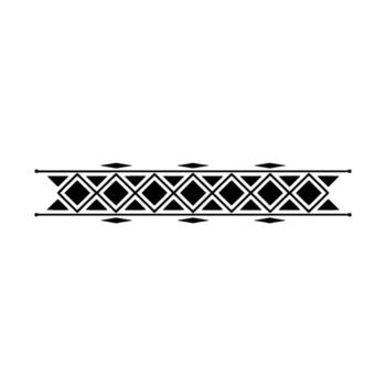 Geometric Tribal Border, Black and White Decorative vector