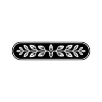 Minimalist Leaf Ornament in Black and White, Elegant Element vector