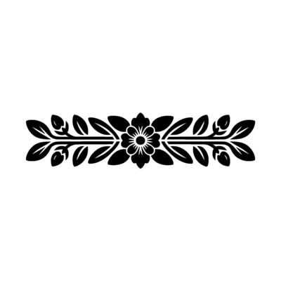 Elegant Floral Border Element Decorative
