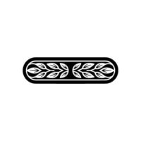 Minimalist Leaf Pattern in Black and White Decorative Element vector