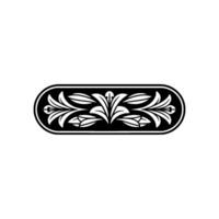 Elegant Black and White Floral Ornament on Neutral Background vector