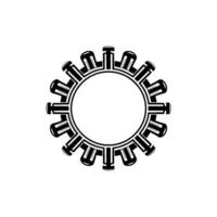 Circular Black and White Geometric on White Background vector